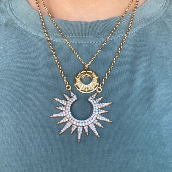 J. Crew Starburst Sparkle Double Necklace - Picture 7 of 7